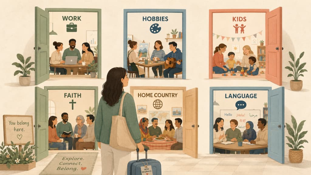 Six routes into community in Japan — work, hobbies, kids, faith, home country, and language