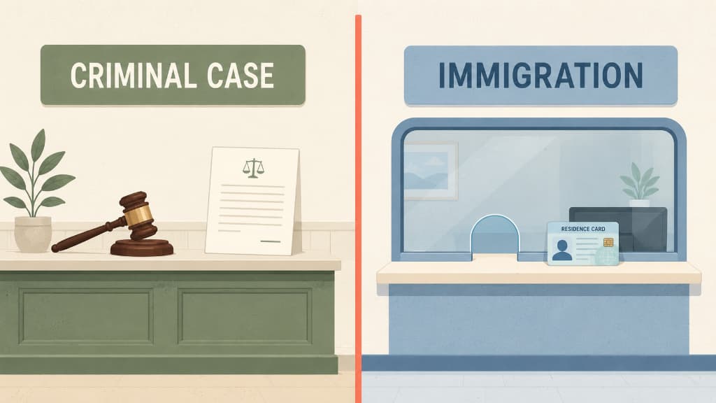 Japan's criminal courts and immigration authorities handling a case on two separate tracks