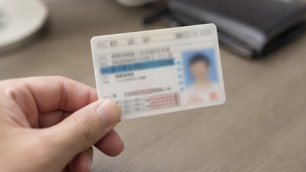 A Japanese driver's license card, the most widely accepted photo ID in Japan
