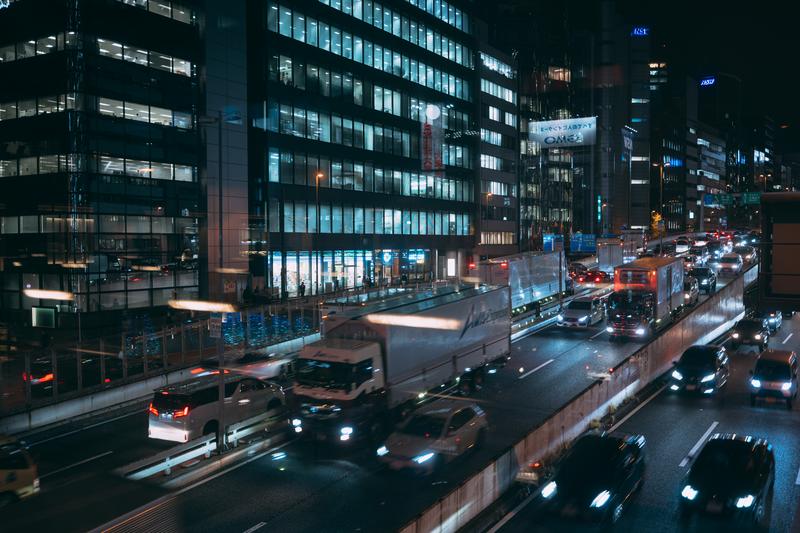 Night road in Tokyo