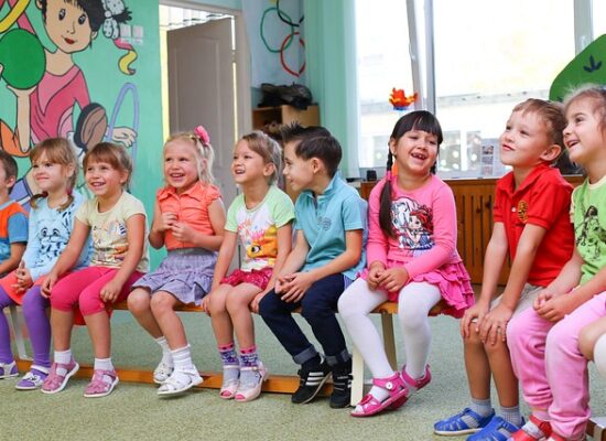 Young children playing together at a Japanese hoikuen nursery, illustrating childcare options for expat families in Japan