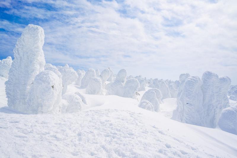 Snowy powder slopes of Niseko in Hokkaido, northern Japan