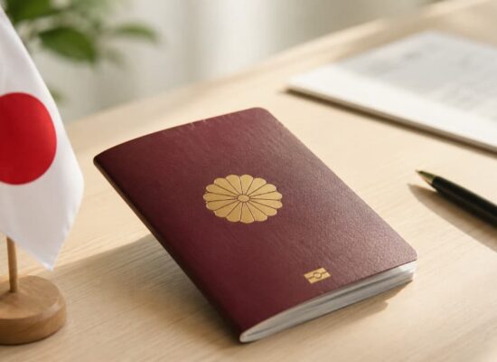 Japanese passport symbolizing naturalization and becoming a Japanese citizen