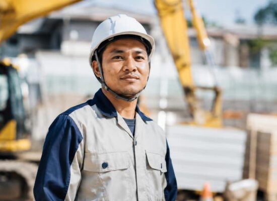 Foreign worker on a Japanese construction site under the Specified Skilled Worker visa